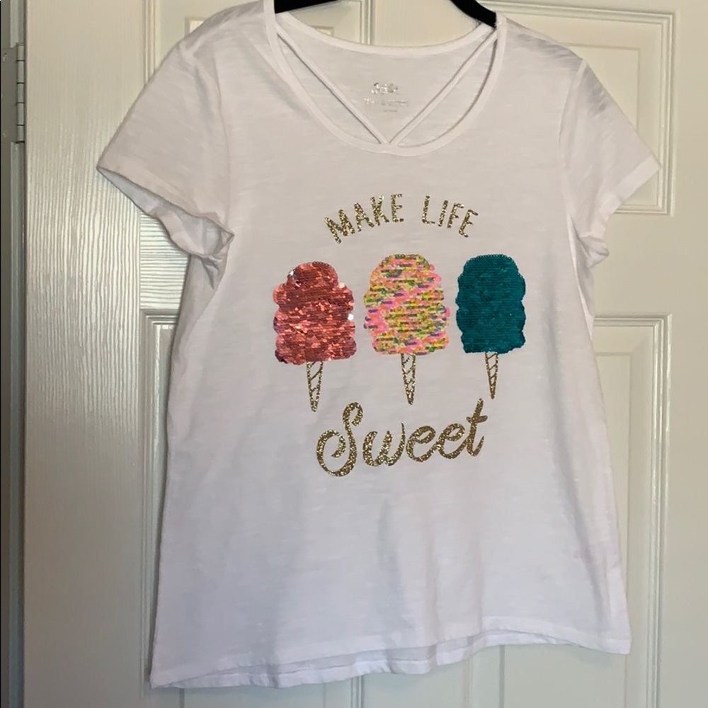Girl’s Justice Flip Sequins T-Shirt Size 18 Plus